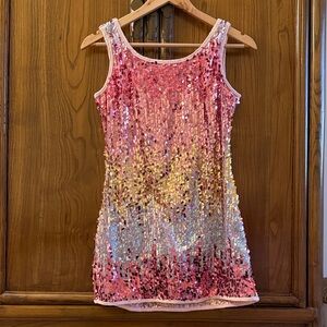 Sparkling Pink and Silver Sequin Dress